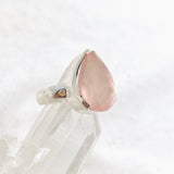 Rose Quartz Teardrop Faceted Ring Size 7 KRGJ3322