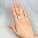 Rose Quartz Teardrop Faceted Ring s.8 KRGJ2995