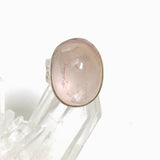 Rose Quartz oval cabochon ring with hammered band s.7 KRGJ467