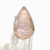 Rose Quartz raw teardrop ring with hammered band s.9 KRGJ1301