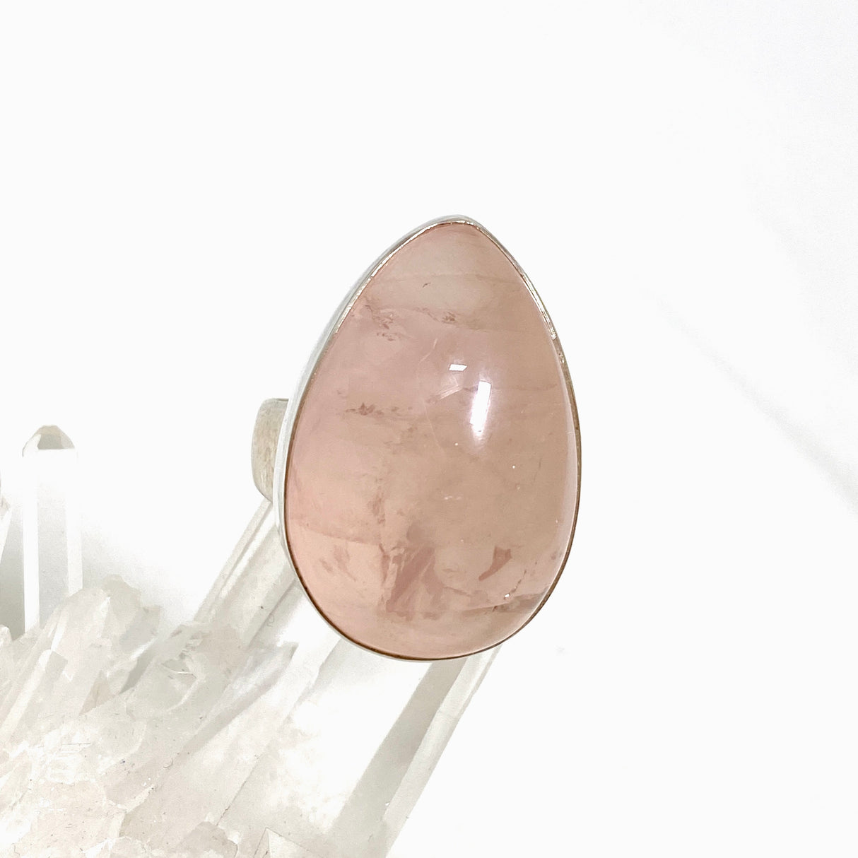 Rose Quartz teardrop cabochon ring s.10 KRGJ1308