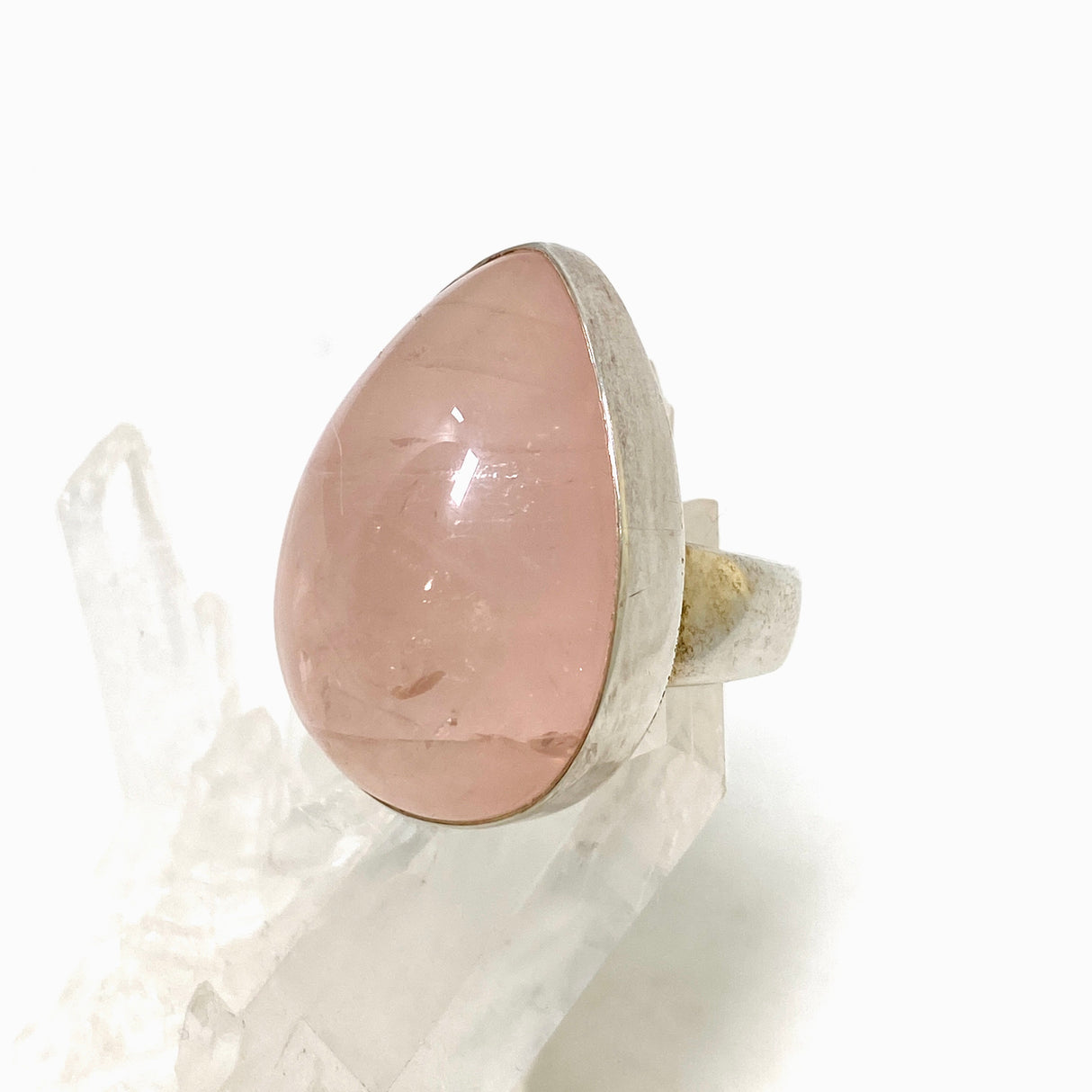 Rose Quartz teardrop cabochon ring s.10 KRGJ1308