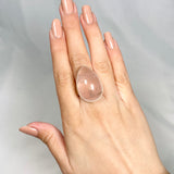 Rose Quartz teardrop cabochon ring s.10 KRGJ1308