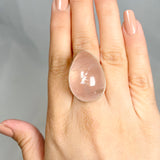 Rose Quartz teardrop cabochon ring s.10 KRGJ1308