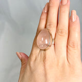 Rose Quartz teardrop cabochon ring s.10 KRGJ1308