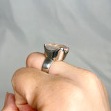 Rose quartz faceted teardrop ring s.6.5 KRGJ1140