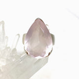 Rose quartz faceted teardrop ring s.9.5 KRGJ1144