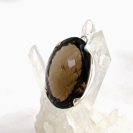 Smokey Quartz Oval Faceted Pendant KPGJ4728