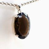 Smokey Quartz Oval Faceted Pendant KPGJ4727