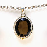 Smokey Quartz Oval Faceted Pendant in a Decorative Setting KPGJ4729