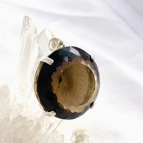 Smokey Quartz Round Faceted Pendant KPGJ4726