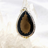 Smokey Quartz Teardrop Faceted Pendant KPGJ4733