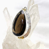 Smokey Quartz Teardrop Faceted Pendant KPGJ4733