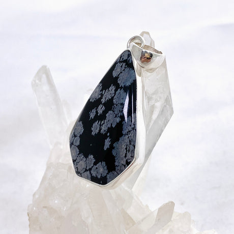 Snowflake Obsidian Freeform Cabochon Pendant KPGJ4777