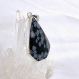 Snowflake Obsidian Freeform Cabochon Pendant KPGJ4777