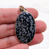 Snowflake Obsidian Oval Cabochon Pendant KPGJ4770