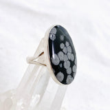 Snowflake Obsidian Oval Cabochon Split Band Ring Size 8 KRGJ3352