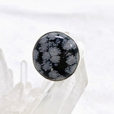 Snowflake Obsidian Round Cabochon Ring Size 8 KRGJ3350