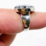 Snowflake Obsidian Round Cabochon Ring Size 8 KRGJ3350