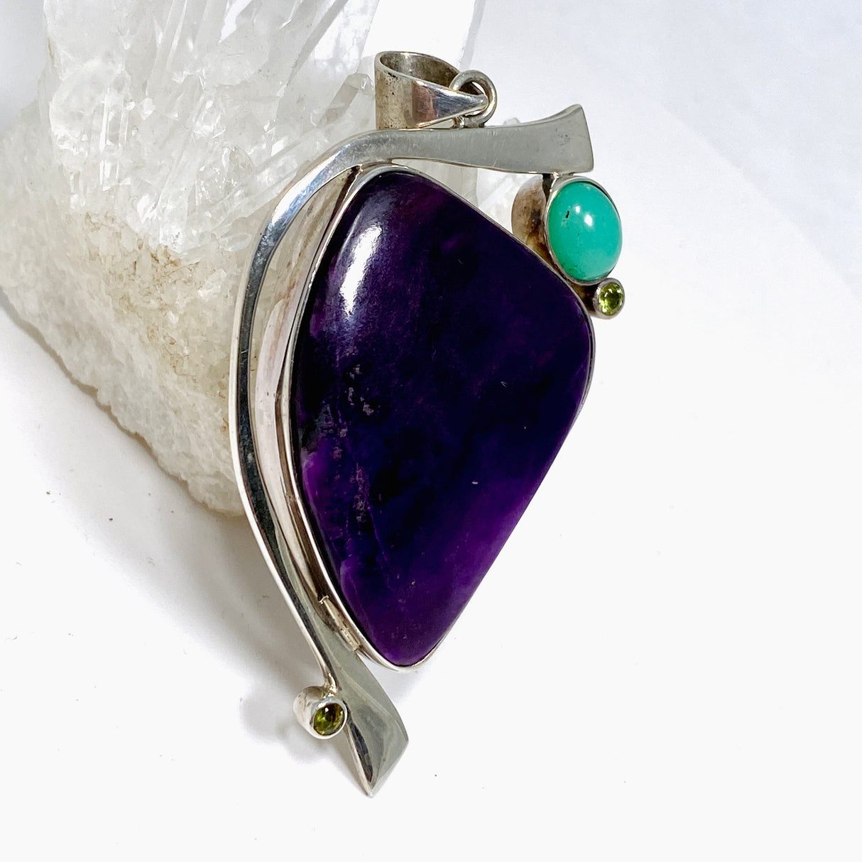 Sugilite and Chrysoprase Freeform Pendant BTP-20