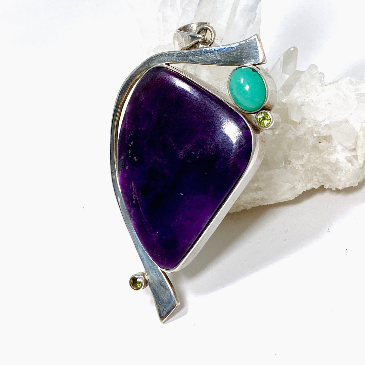 Sugilite and Chrysoprase Freeform Pendant BTP-20