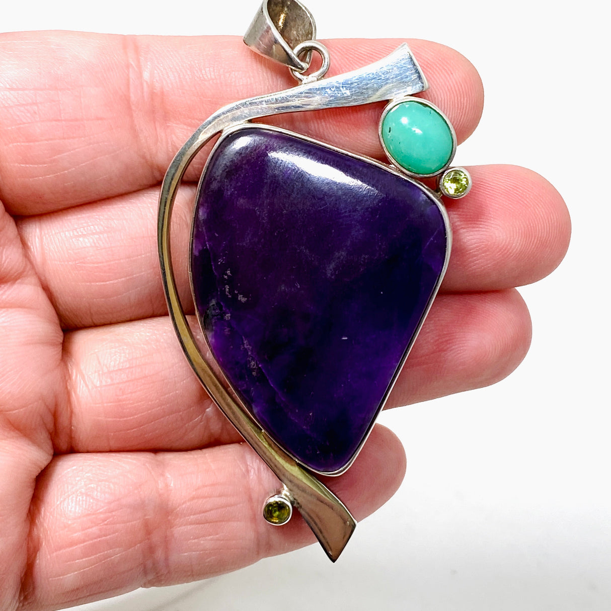 Sugilite and Chrysoprase Freeform Pendant BTP-20