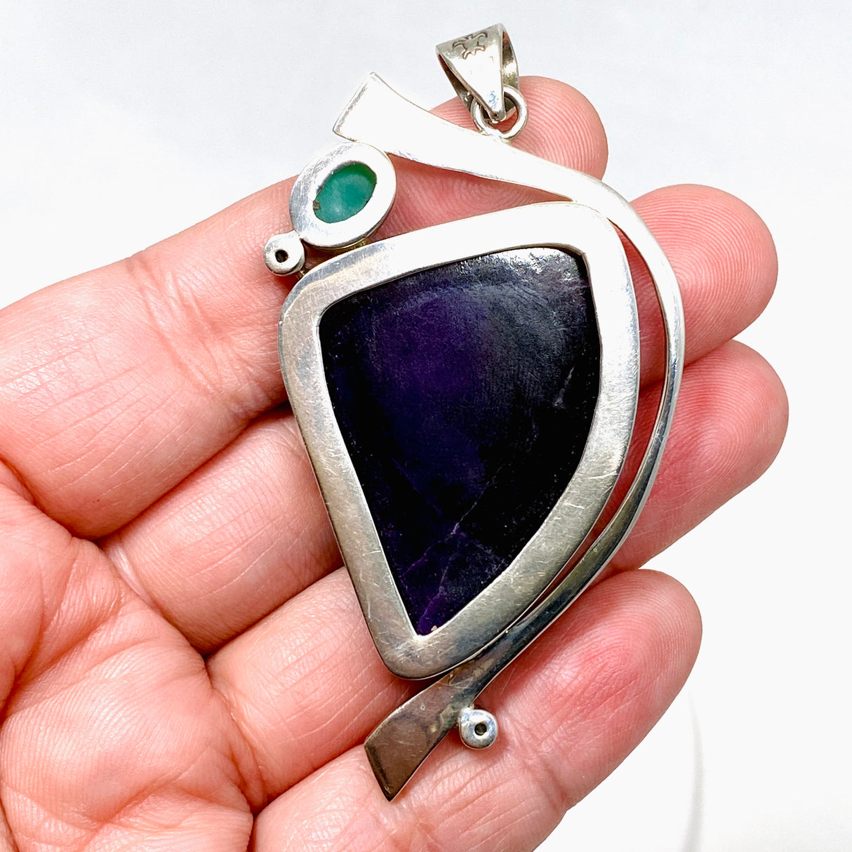 Sugilite and Chrysoprase Freeform Pendant BTP-20