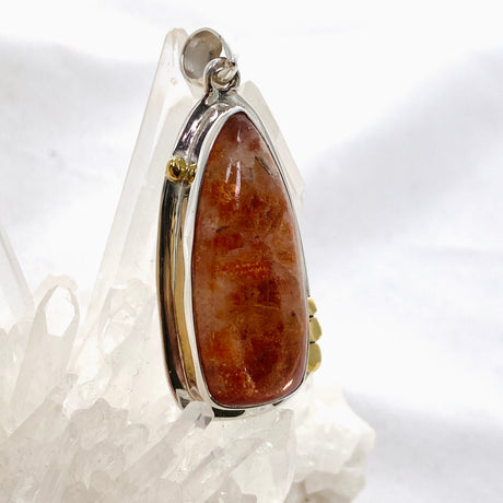 Sunstone Freeform Cabochon Pendant in a Decorative Setting KPGJ4694