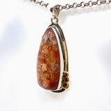 Sunstone Freeform Cabochon Pendant in a Decorative Setting KPGJ4694