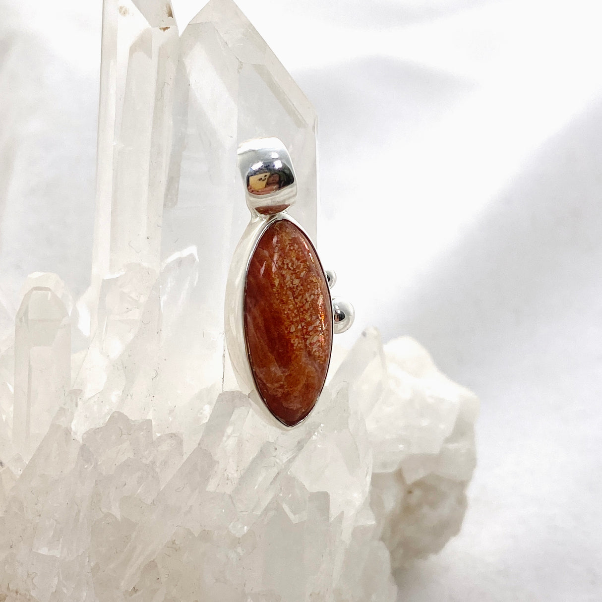 Sunstone Marquise Cabochon Pendant in a Decorative Setting KPGJ4691