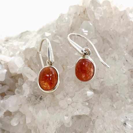 Sunstone Oval Cabochon Earrings PEGJ194