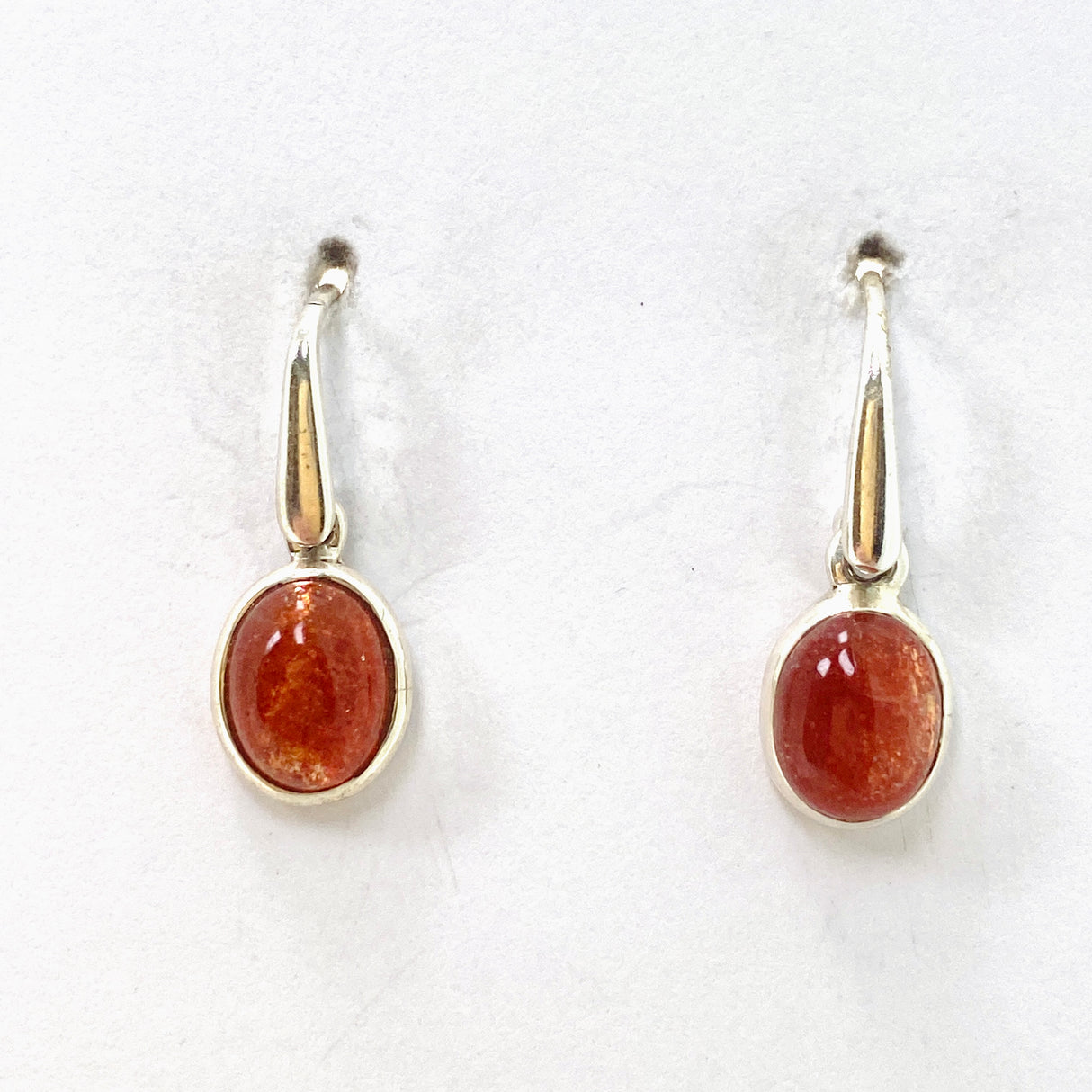 Sunstone Oval Cabochon Earrings PEGJ194