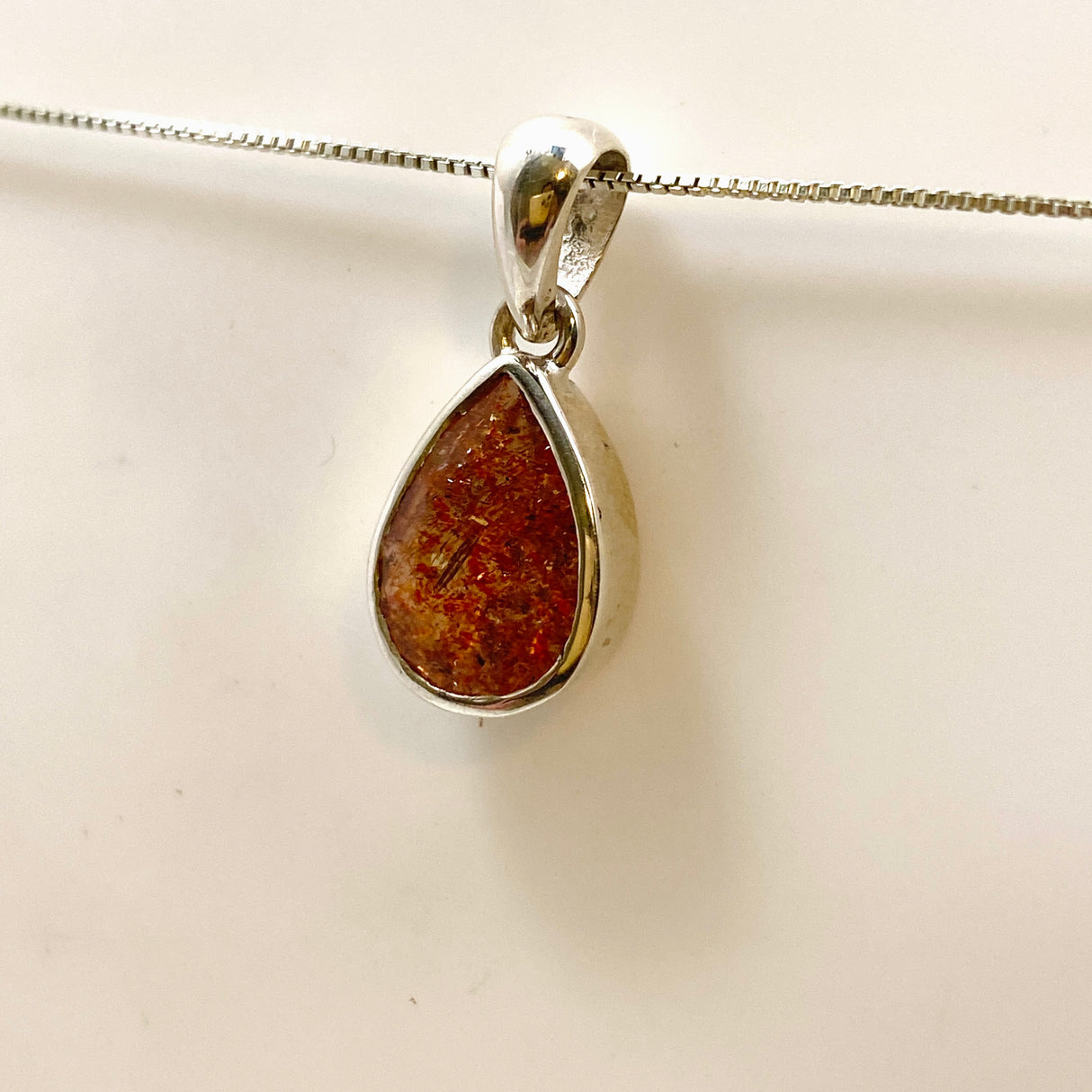 Sunstone Teardrop Faceted Pendant PPGJ938