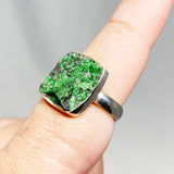 Uvarovite Square Ring Size 8 Adjustable SSGJ58