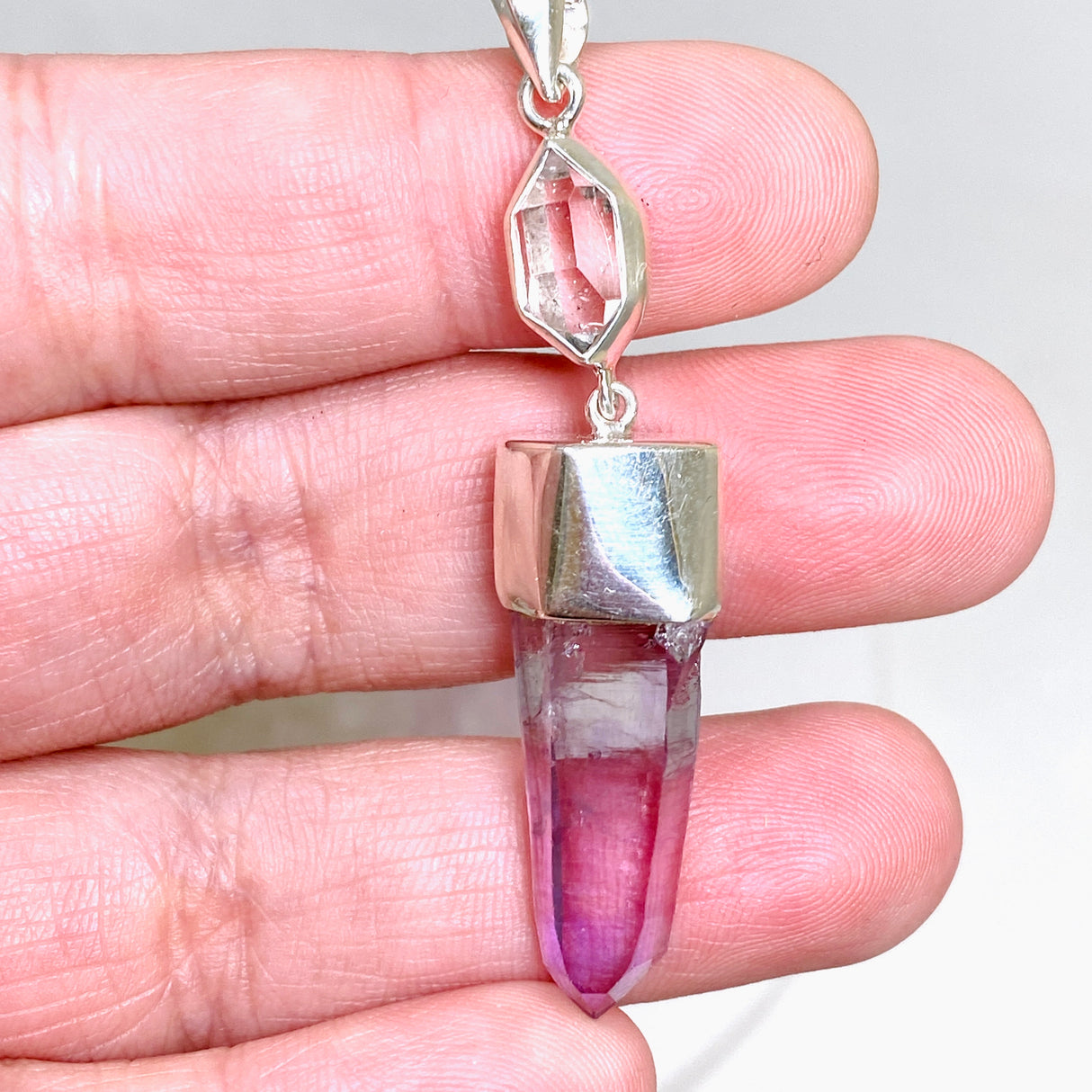 Vera Cruz Amethyst and Herkimer Diamond Pendant BTP-56