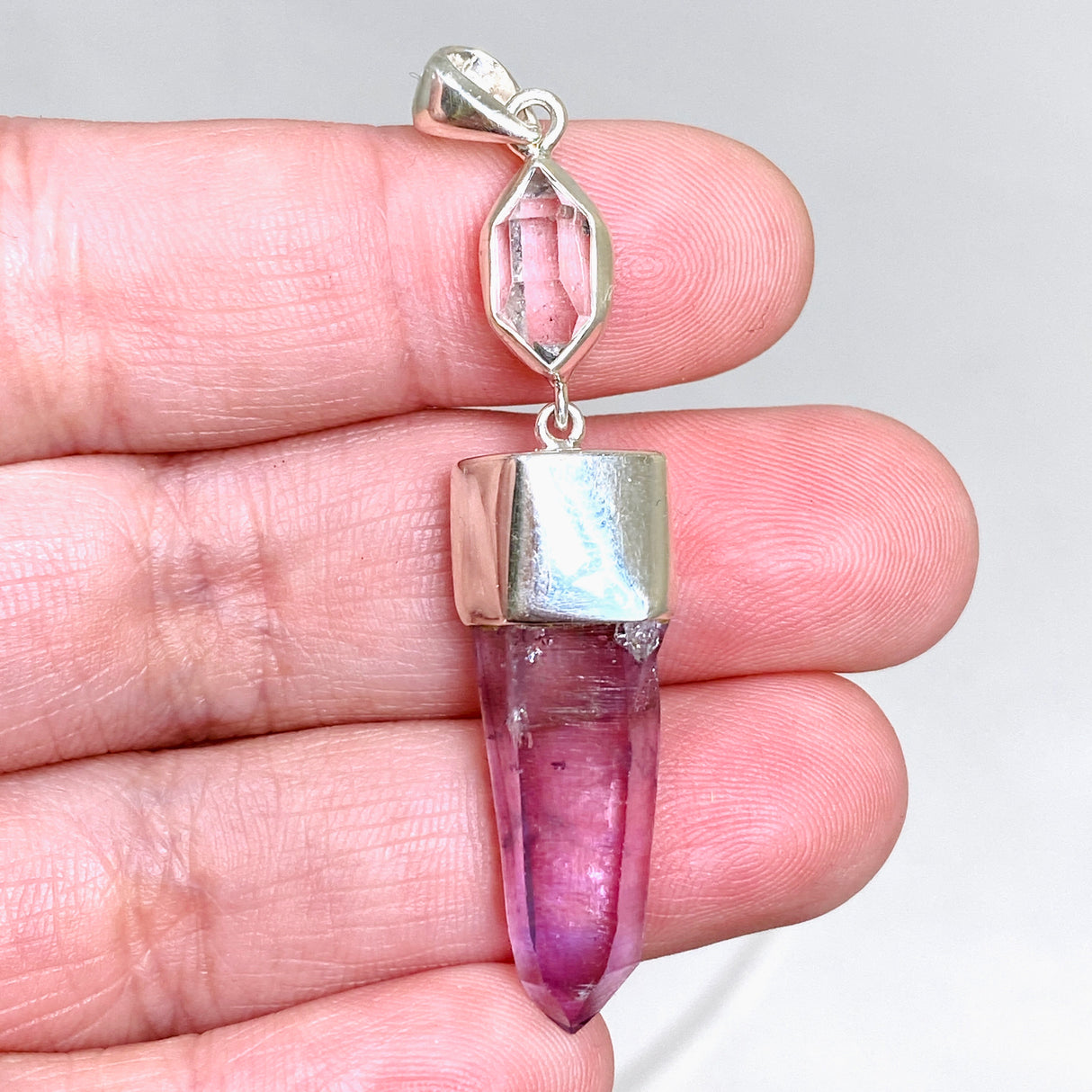 Vera Cruz Amethyst and Herkimer Diamond Pendant BTP-56