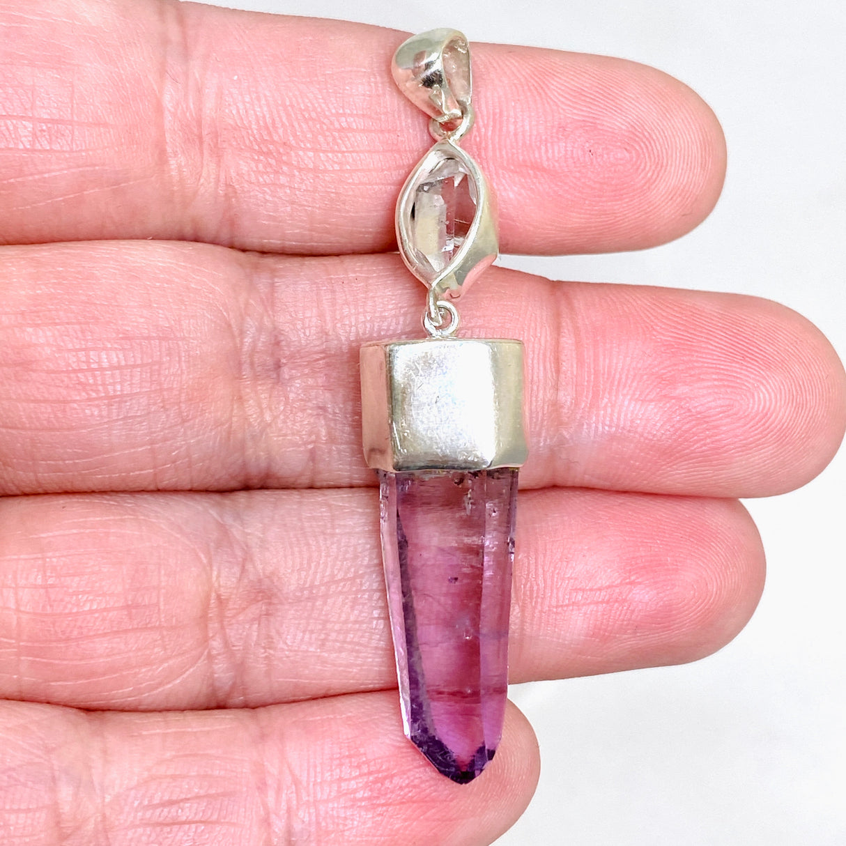 Vera Cruz Amethyst and Herkimer Diamond Pendant BTP-56