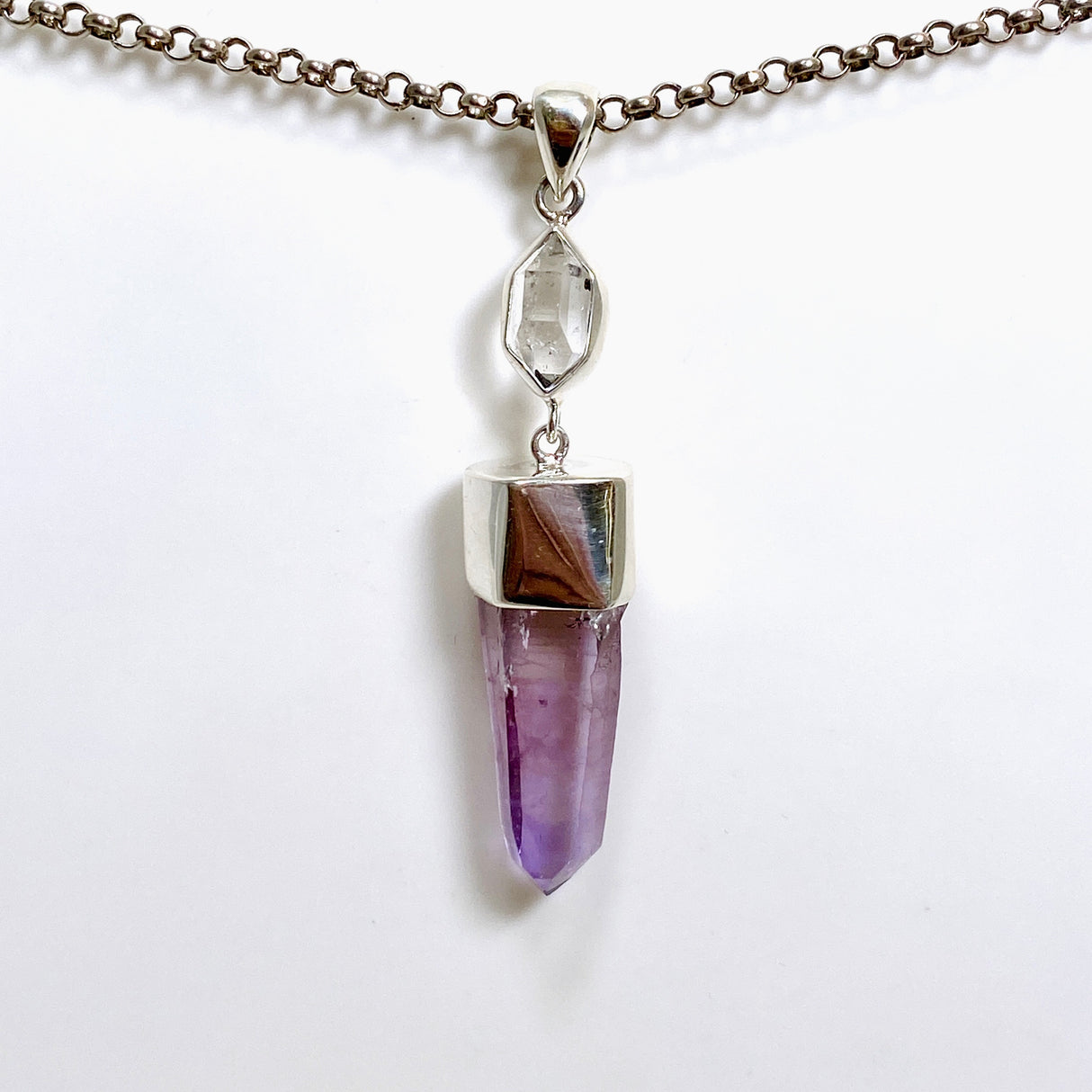 Vera Cruz Amethyst and Herkimer Diamond Pendant BTP-56