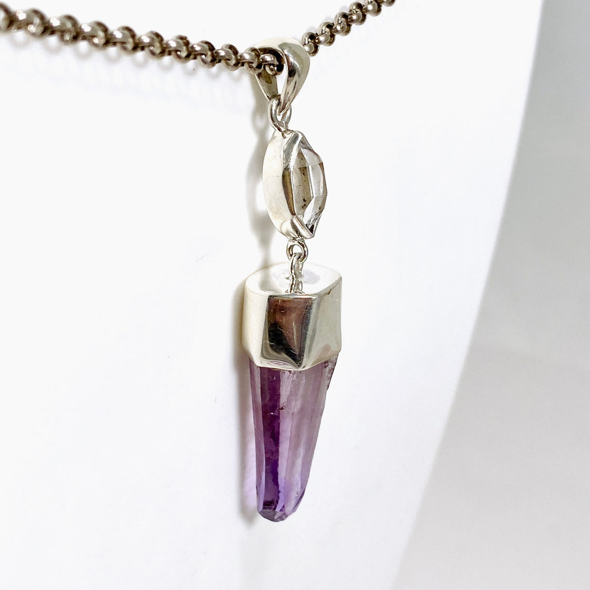 Vera Cruz Amethyst and Herkimer Diamond Pendant BTP-56