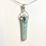 Amazonite Double Point Pendant with Kyanite Accent Stone PPGJ1232