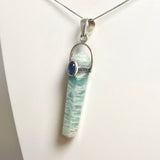 Amazonite Double Point Pendant with Kyanite Accent Stone PPGJ1232