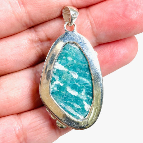 Amazonite freeform pendant with detailed setting KPGJ3756 - Nature's Magick