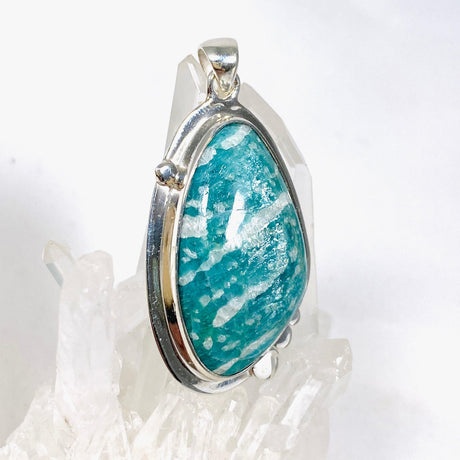 Amazonite freeform pendant with detailed setting KPGJ3756 - Nature's Magick