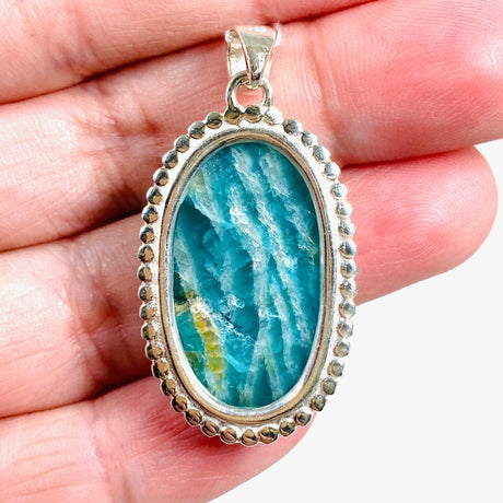 Amazonite oval pendant KPGJ3739 - Nature's Magick