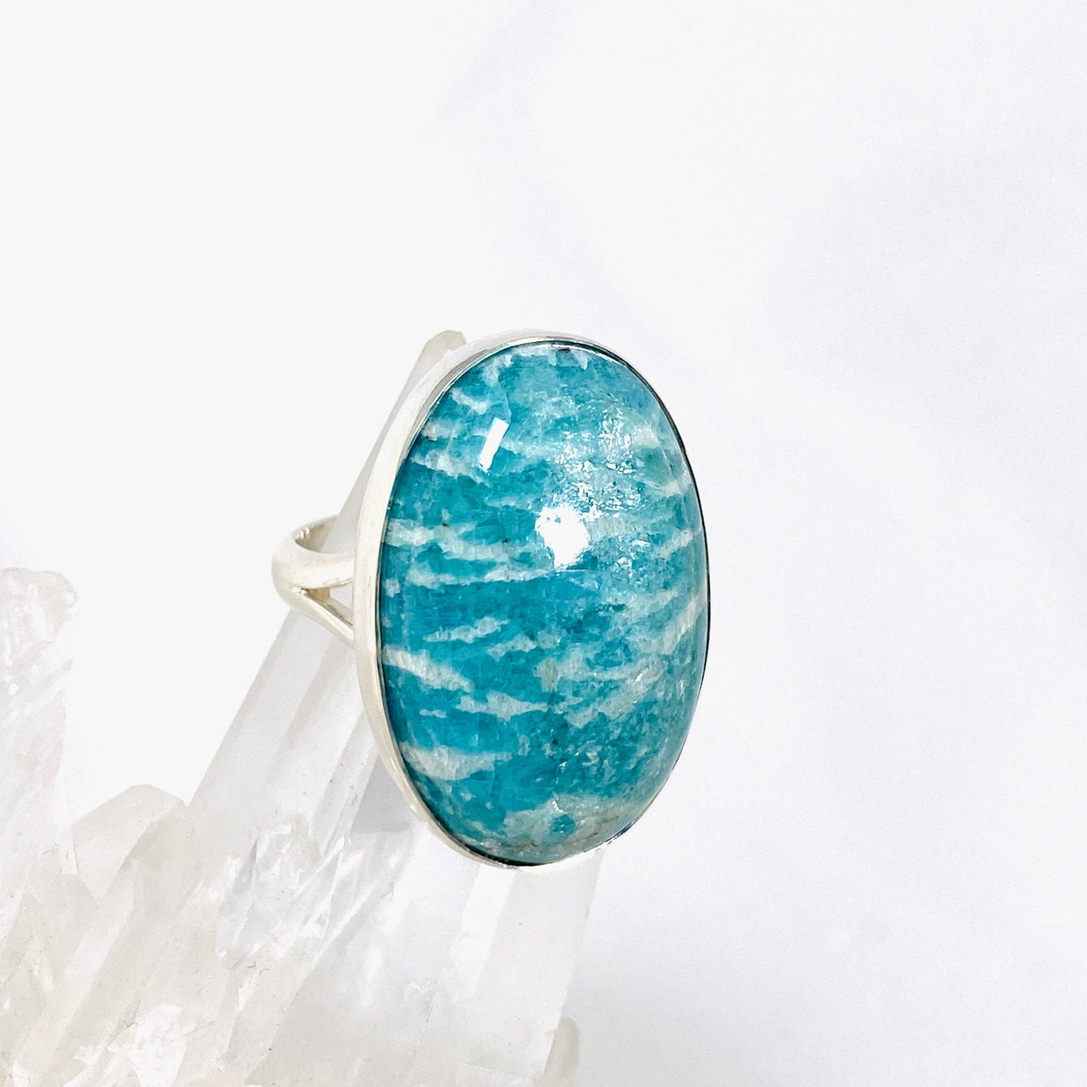 Amazonite oval ring s.10 KRGJ2889 - Nature's Magick