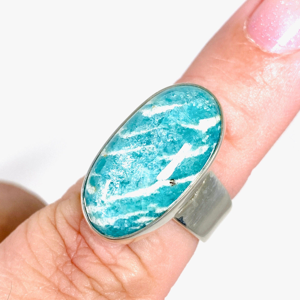 Amazonite oval ring s.7 KRGJ2885 - Nature's Magick