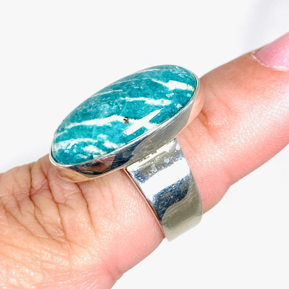 Amazonite oval ring s.7 KRGJ2885 - Nature's Magick