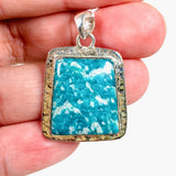 Amazonite rectangular pendant with hammered setting KPGJ3761 - Nature's Magick