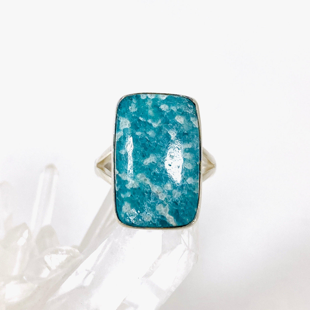 Amazonite rectangular ring s.7 KRGJ2896 - Nature's Magick