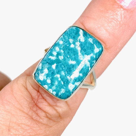 Amazonite rectangular ring s.7 KRGJ2896 - Nature's Magick